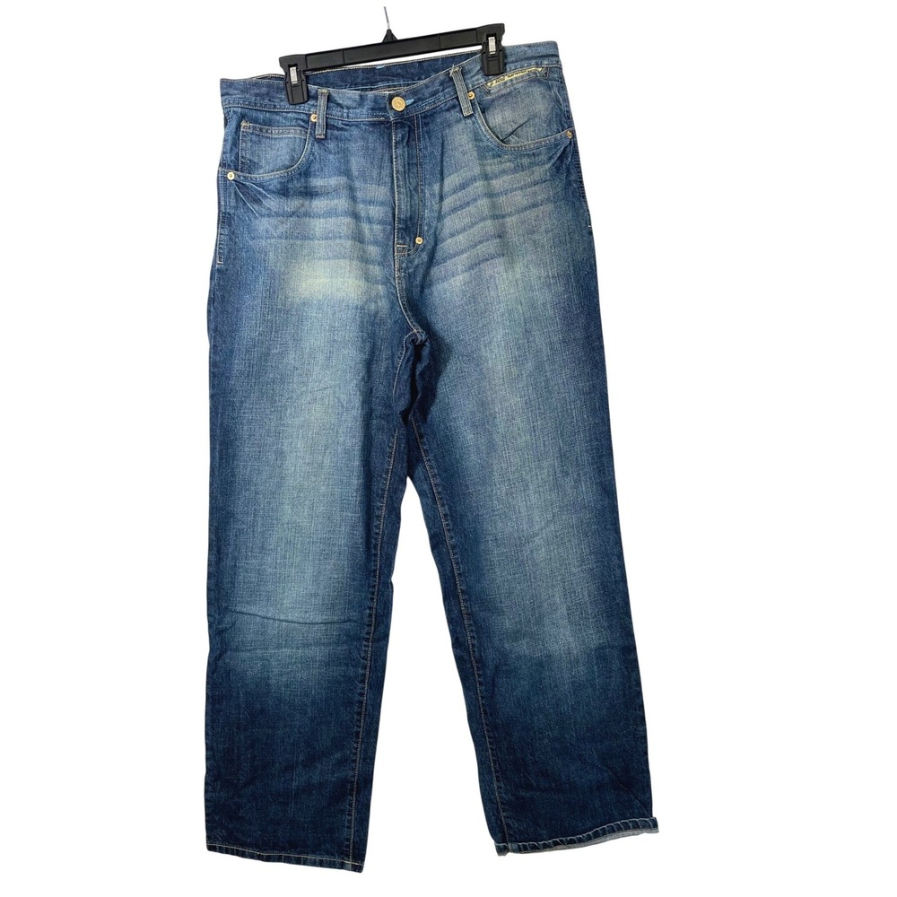 G-Unit Denim Company Baggy Jeans Mens 34x34 Blue Y2K Hip Hop Streetwear 5 pocket